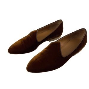 Le Monde Beryl Brown Velvet Loafer Pointe Toes Size 37